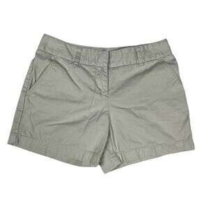 J. Crew Chino Shorts City Fit Mid Rise Light Stone Khaki Women's 4 Casual Cotton